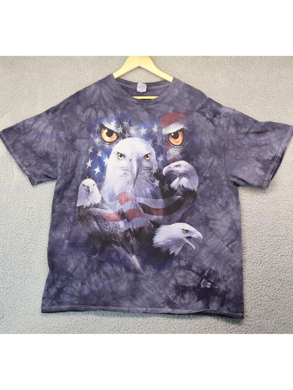 The Mountain Shirt Men 2XL Bald Eagle Flag Tie Dye Patriotic